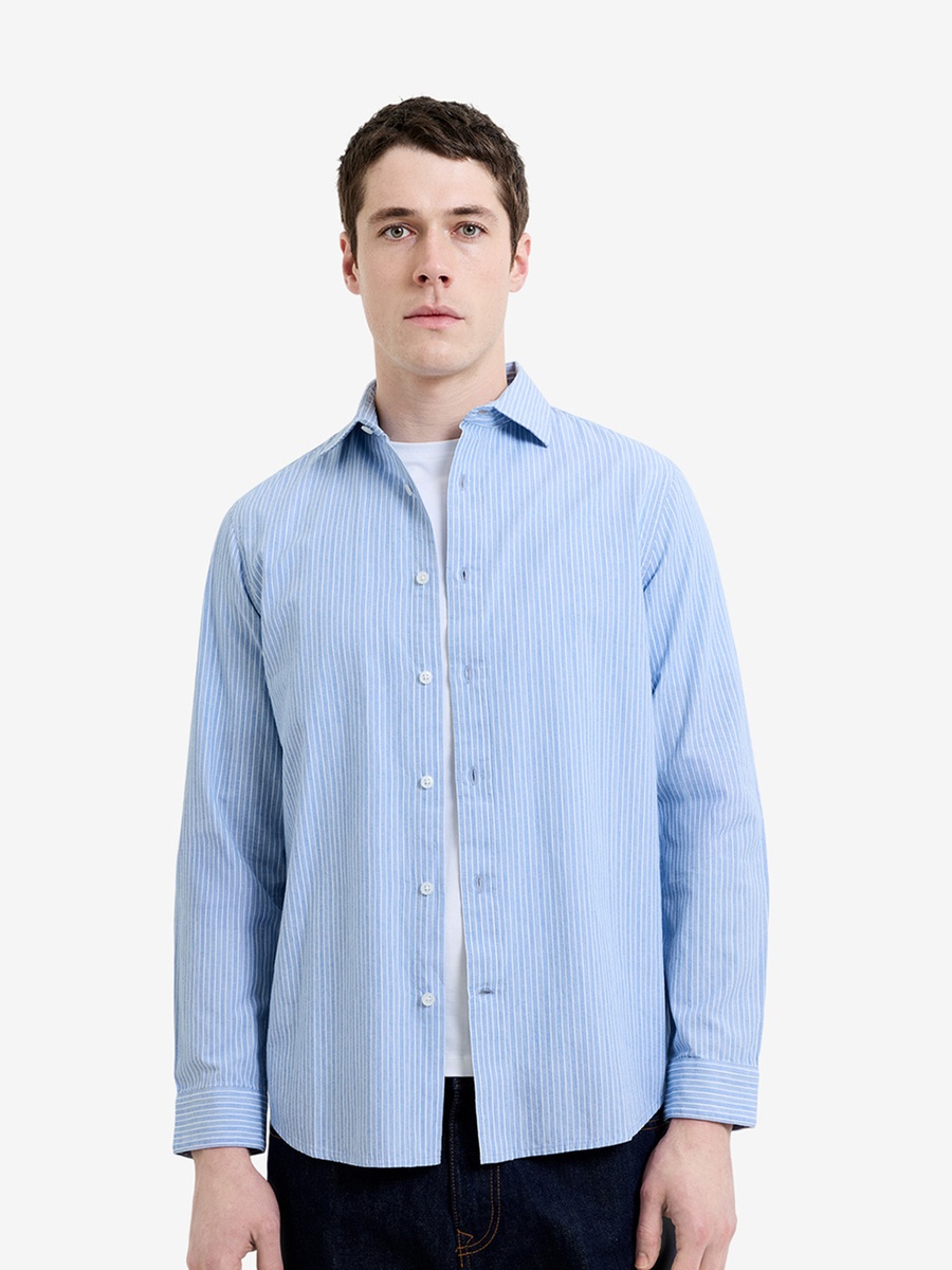 Men Long Sleeve Stripe Shirt