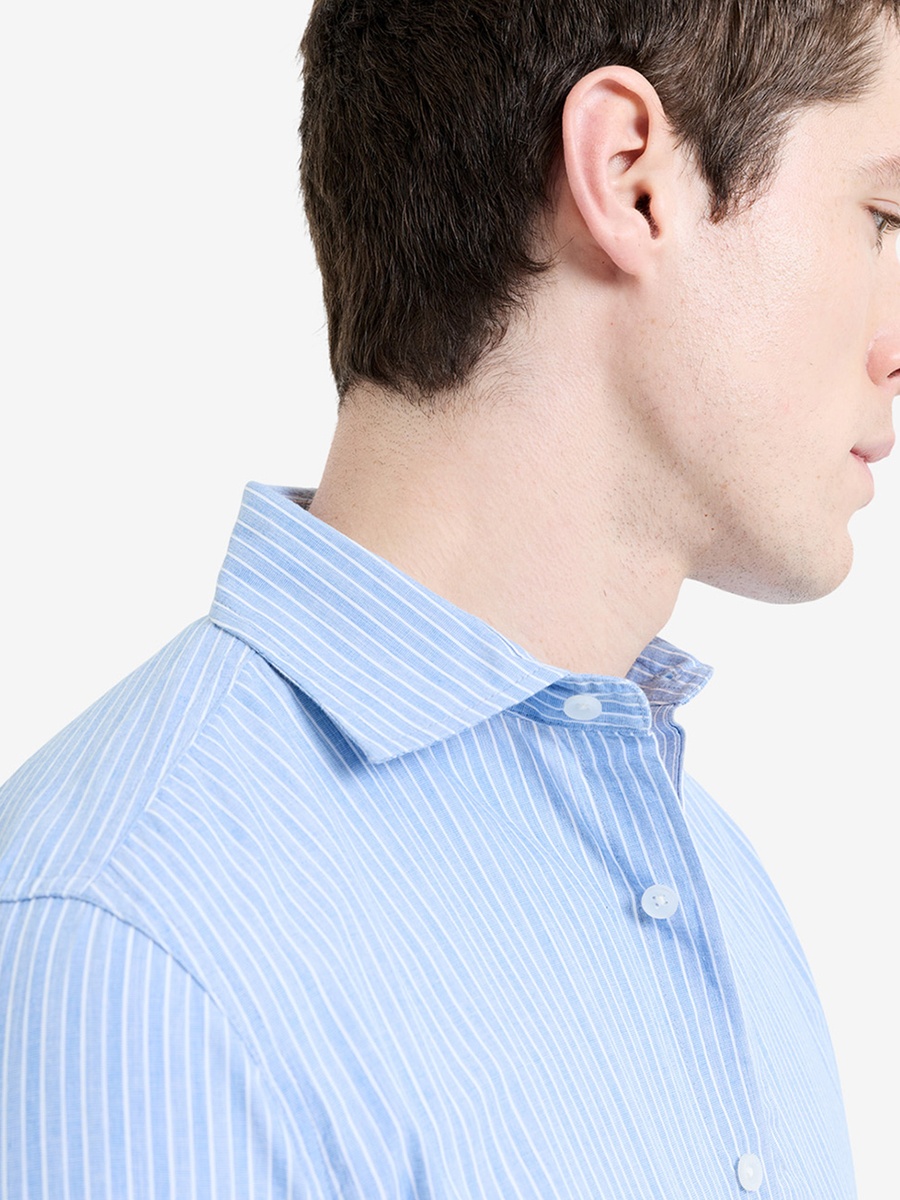 Men Long Sleeve Stripe Shirt