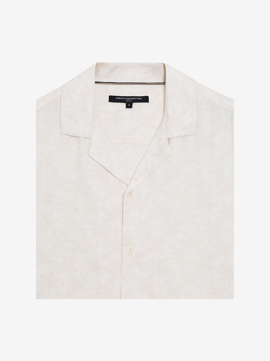 Men Short Sleeve Palm Printed Holiday Shirt