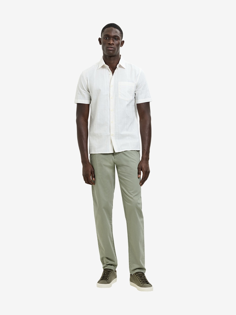 Men Short Sleeve Check Dobby Structre Shirt