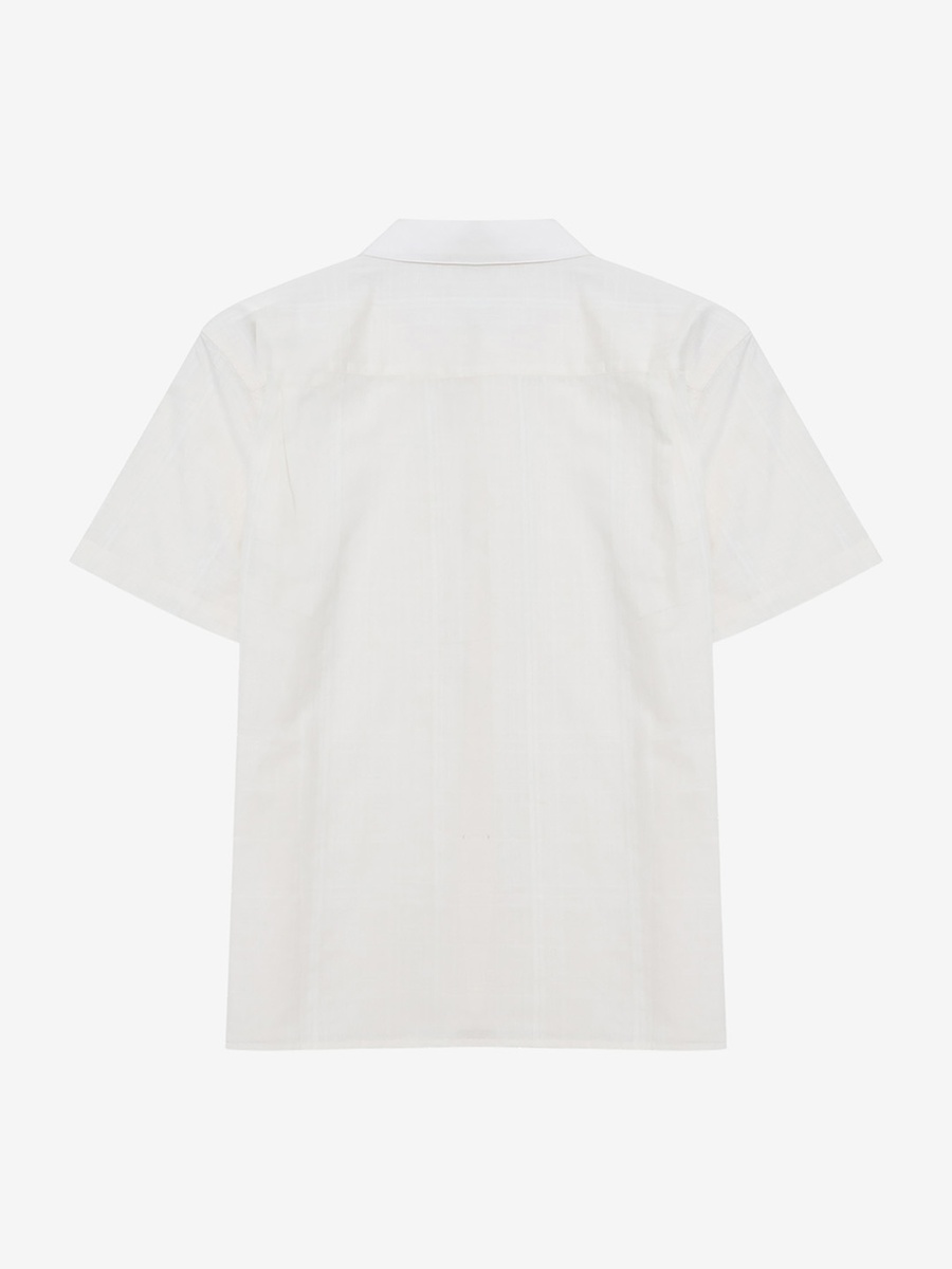 Men Short Sleeve Check Dobby Structre Shirt