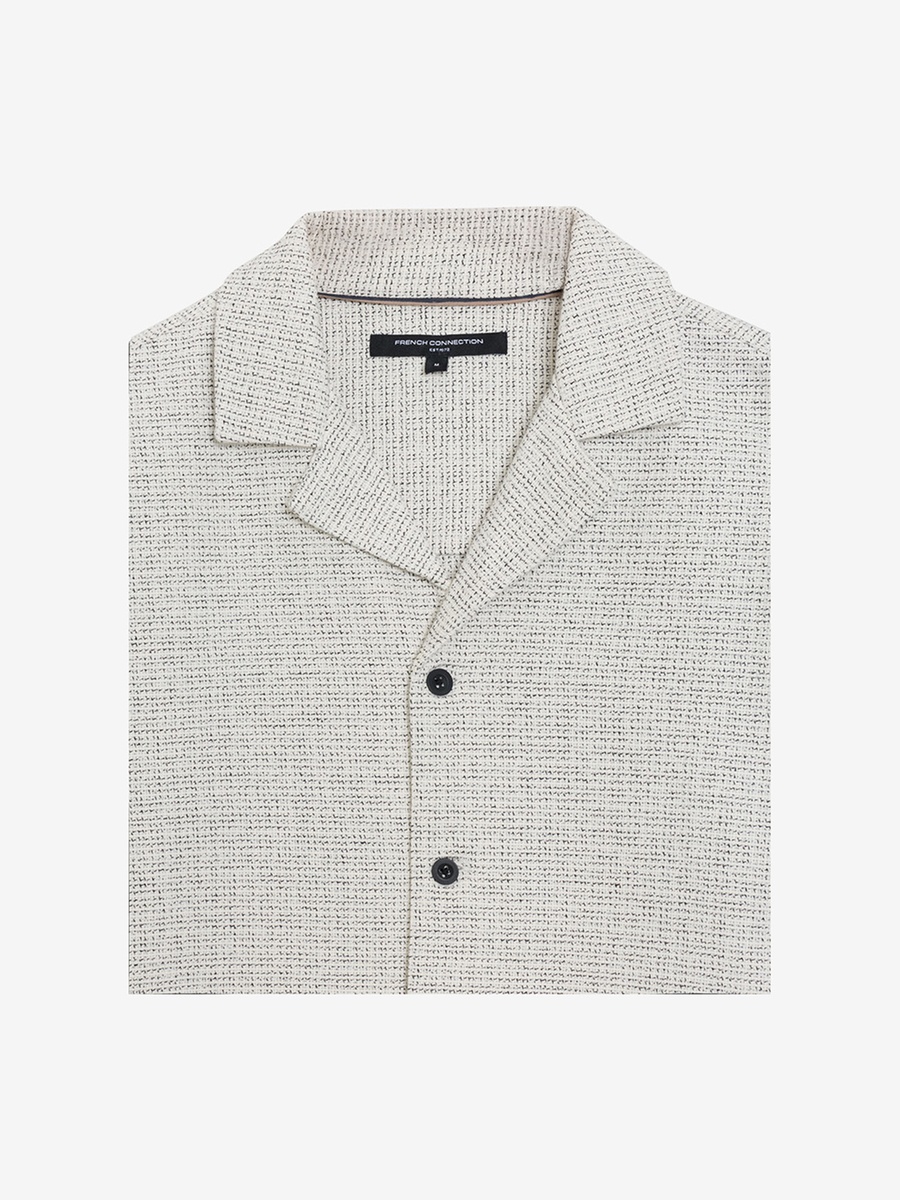 Men Long Sleeve Two Thread Dobby Monochrome Shacket Shirt