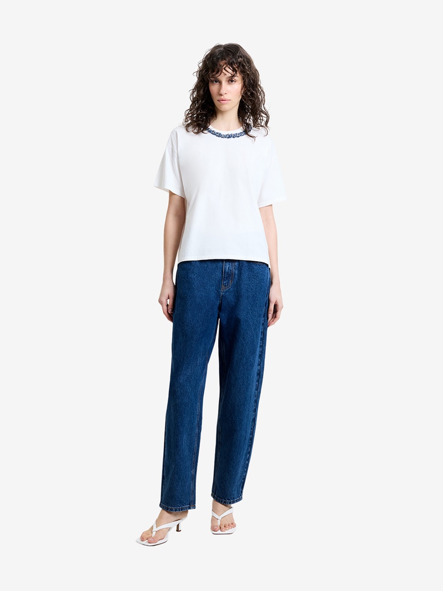 Linen White Aliyana Jersey Short Sleeve T-Shirt
