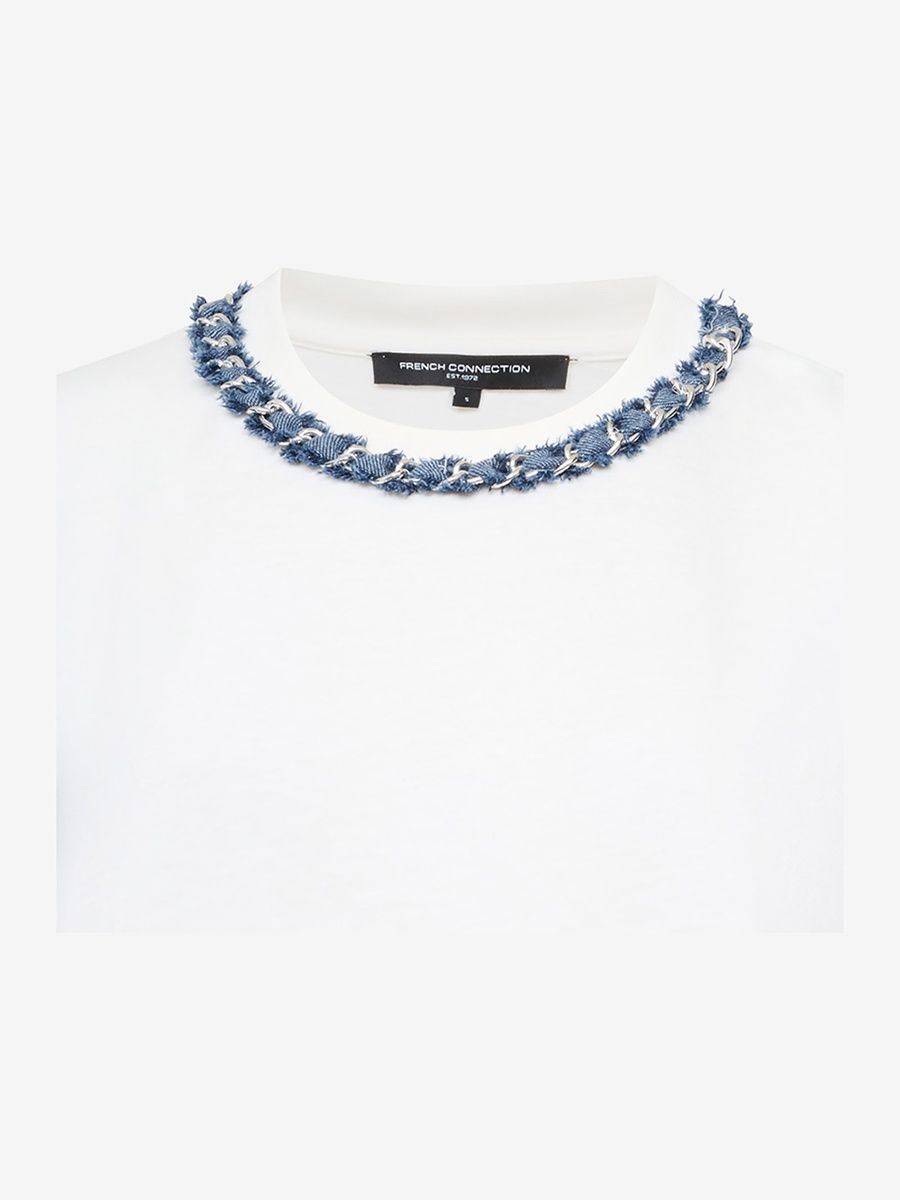 Linen White Aliyana Jersey Short Sleeve T-Shirt