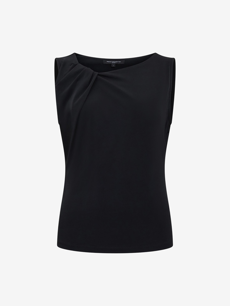 Black Samira Asymmetric Knit T-Shirt