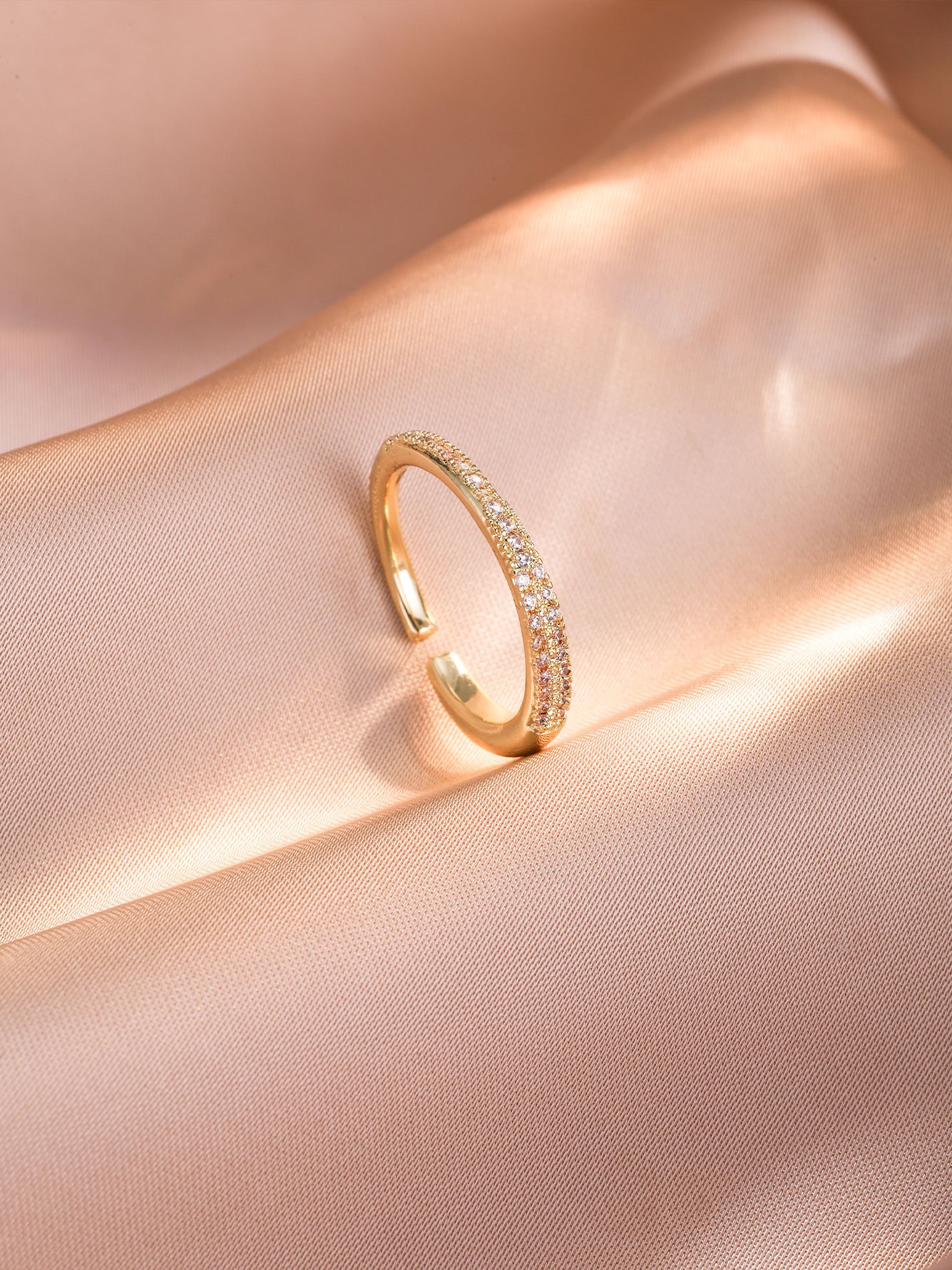 Gold Cuff Bracelet and Ring Set