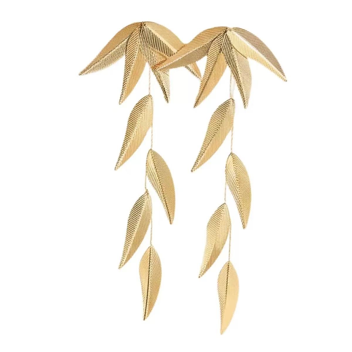 Golden Leaf Drop Earrings