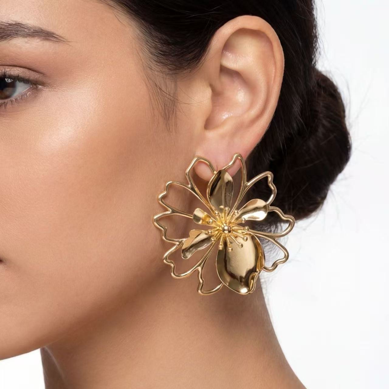 Golden Bloom Statement Earrings
