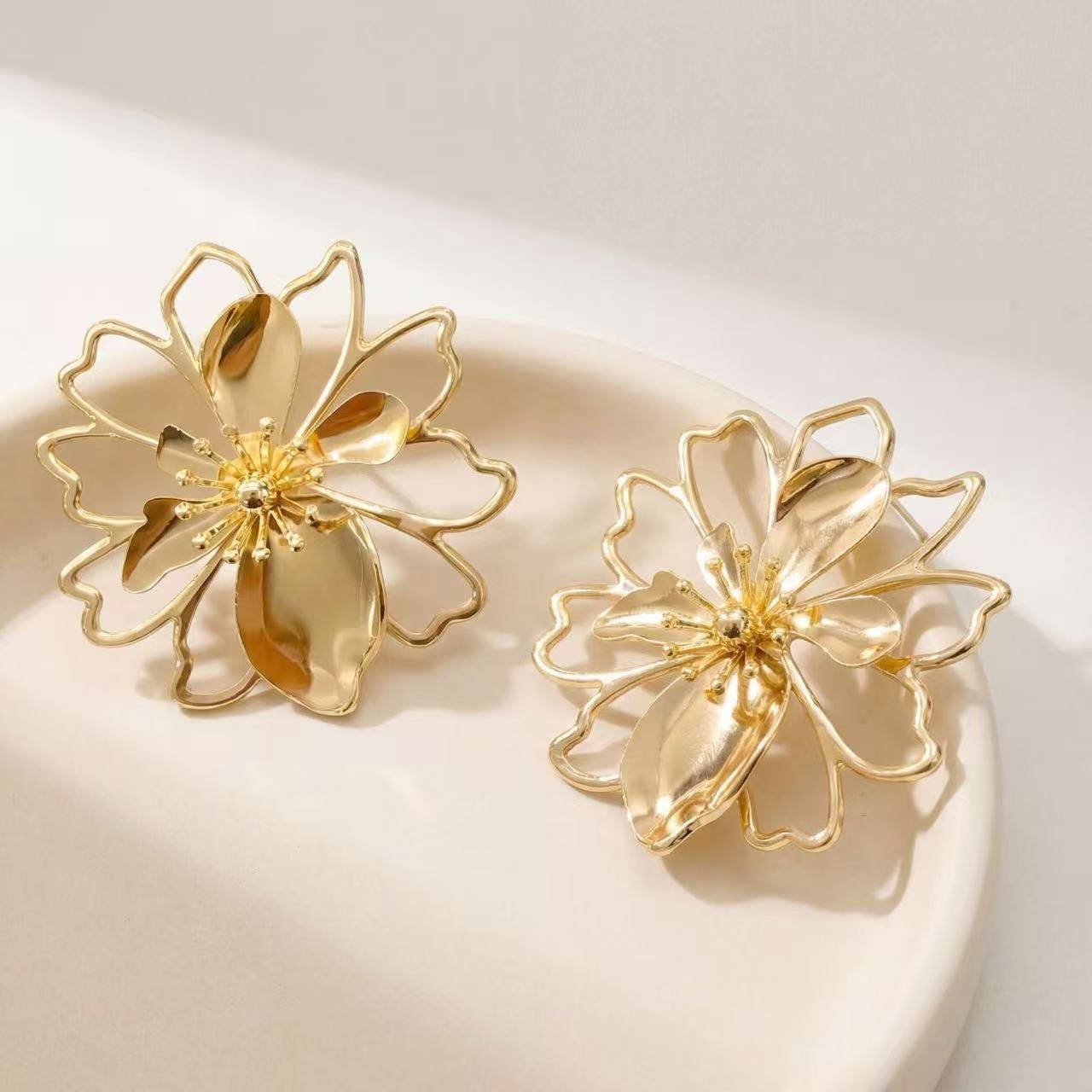 Golden Bloom Statement Earrings