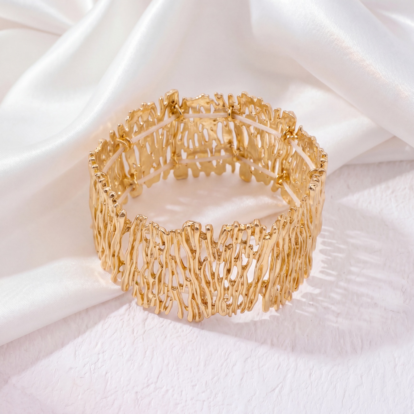 Gold Textured Cuff Bracelet