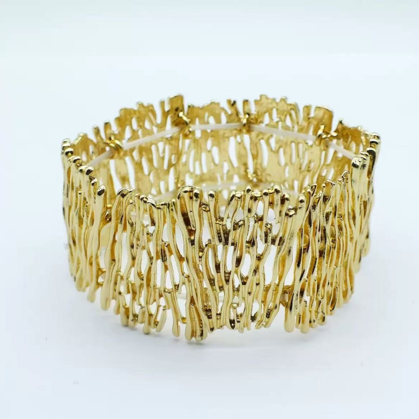 Gold Textured Cuff Bracelet