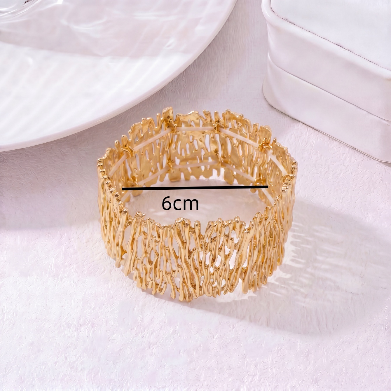 Gold Textured Cuff Bracelet