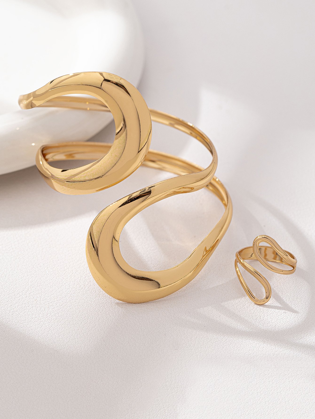 Gold Wraparound Bracelets Set - Pack of 2