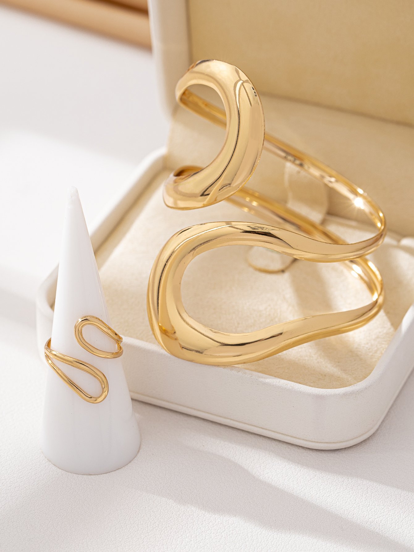 Gold Wraparound Bracelets Set - Pack of 2