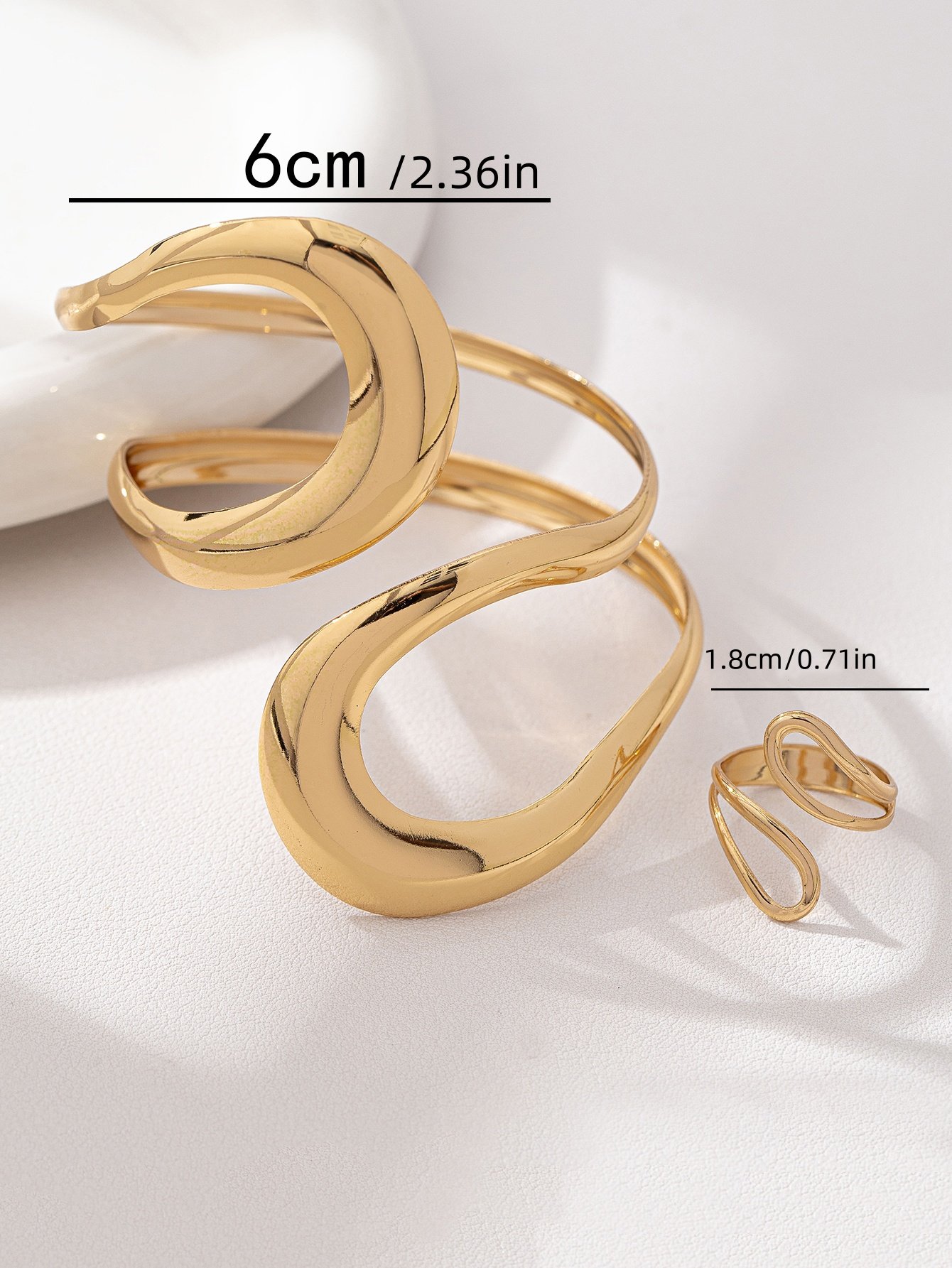 Gold Wraparound Bracelets Set - Pack of 2