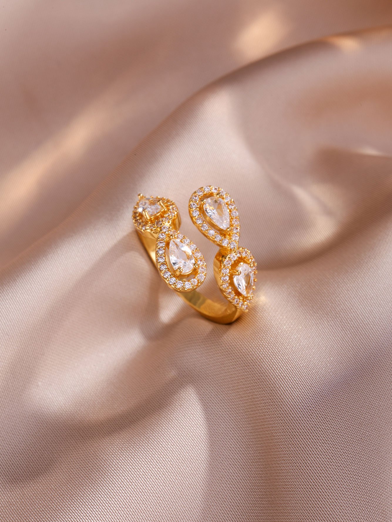 Gold Wraparound Bracelet and Ring Set
