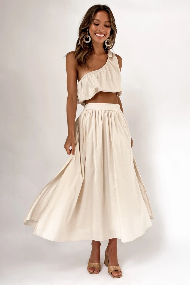 One-Shoulder Top and Skirt Set