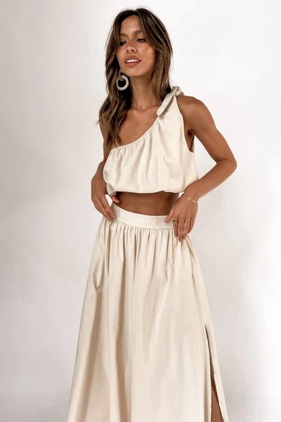 One-Shoulder Top and Skirt Set