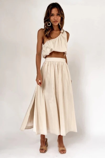 One-Shoulder Top and Skirt Set