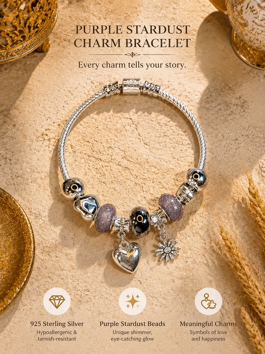 Purple Hues Charm Bracelet