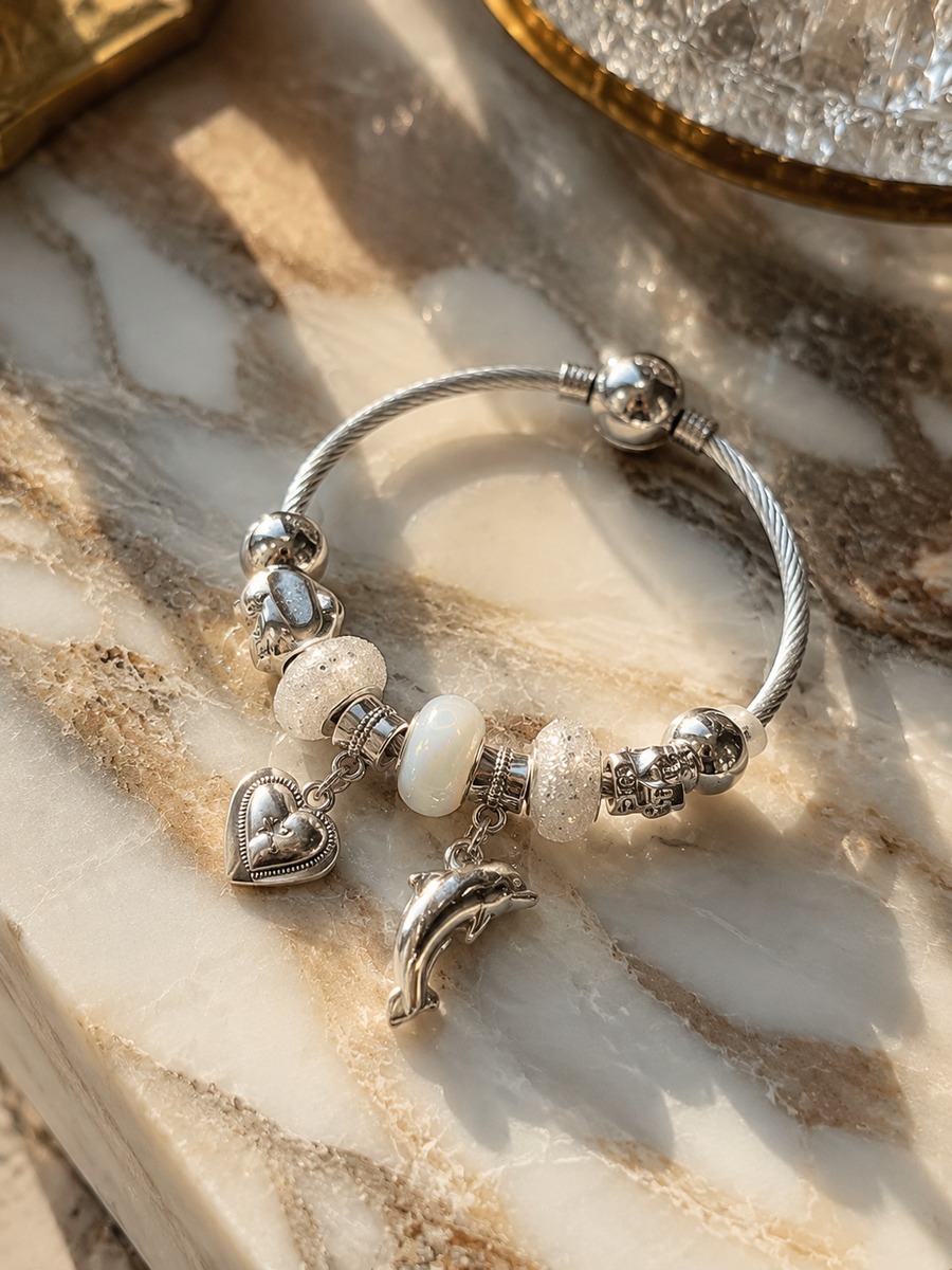 White Charm Bracelet