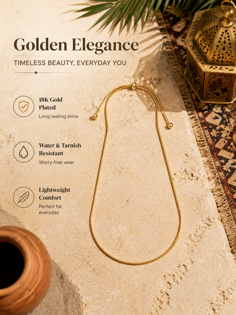 Adjustable Gold Snake Chain Bracelet