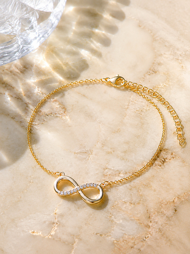 Gold Plated Infinity Charm Bracelet