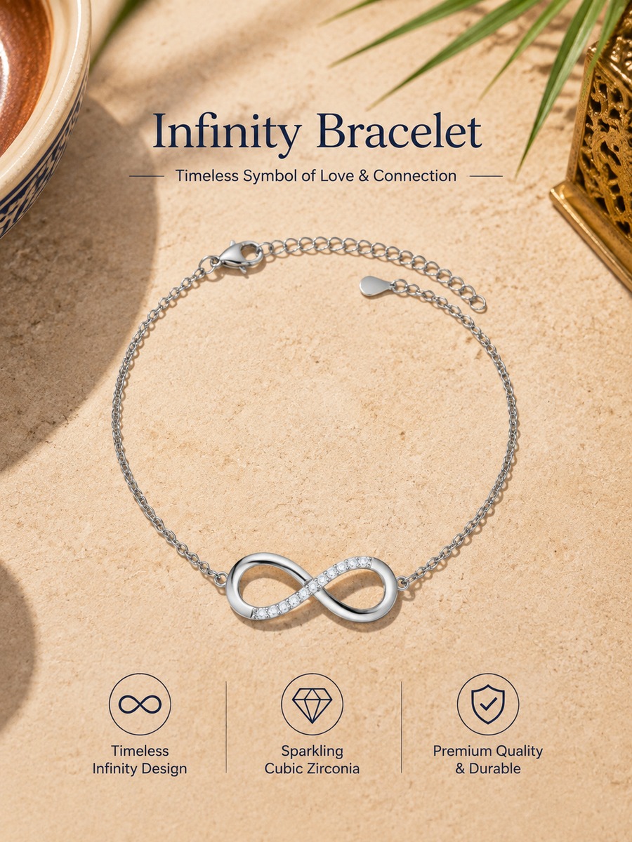 Silver Infinity Charm Bracelet