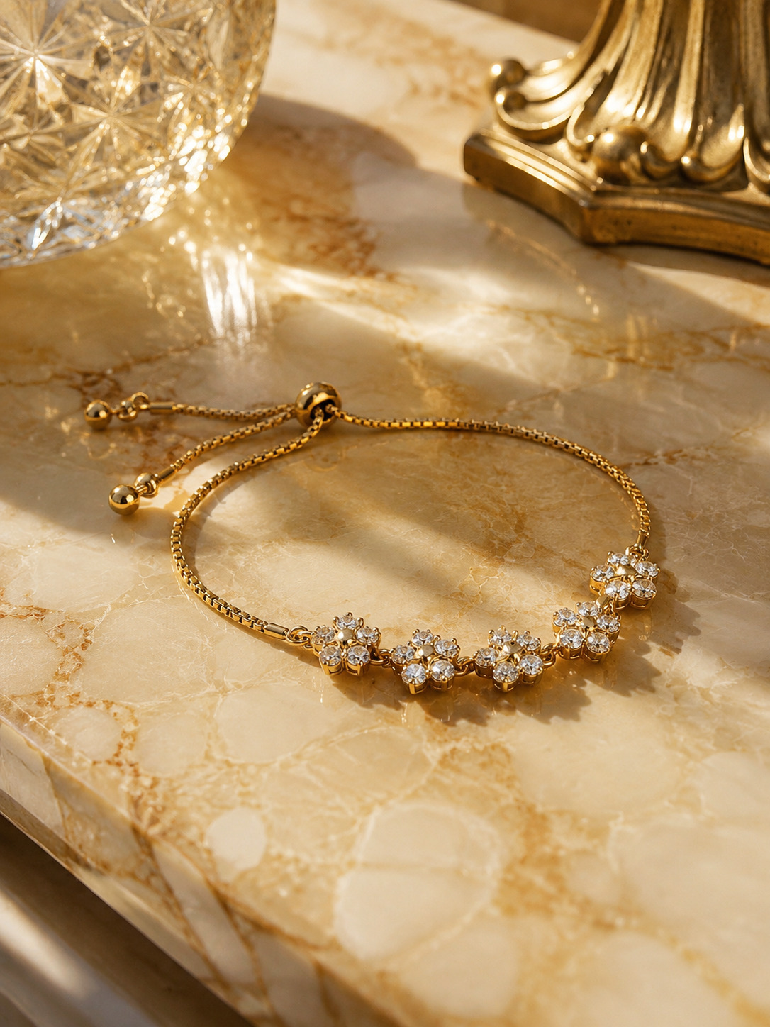 Golden Blossom Adjustable Bracelet