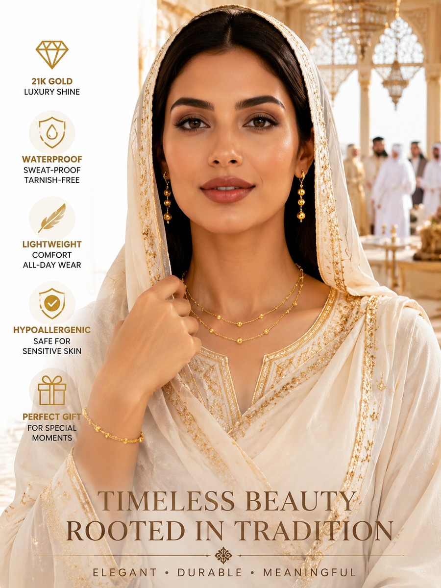Golden Serenity Beaded Chain Bracelet