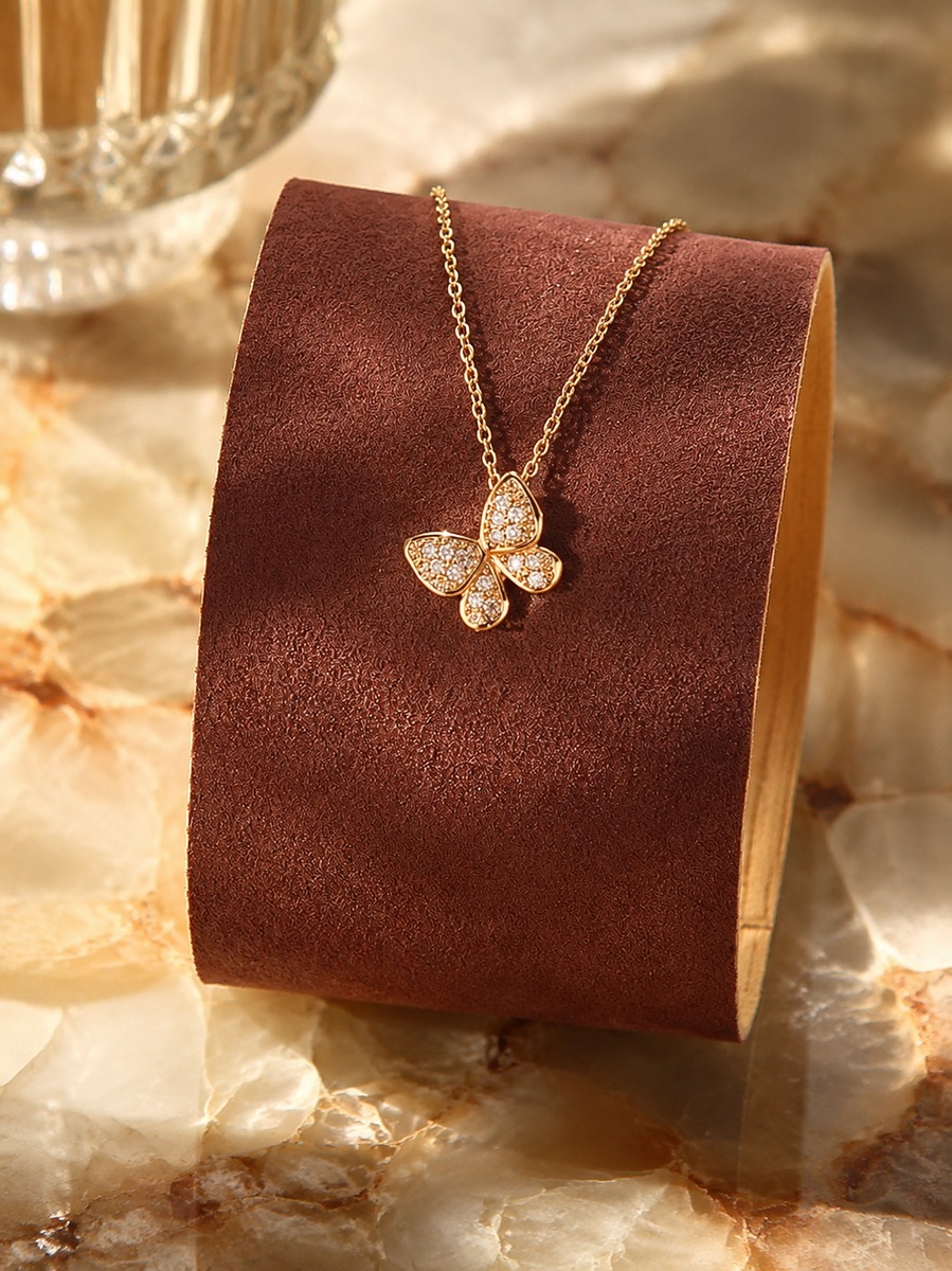 Dainty Gold Butterfly Charm Necklace