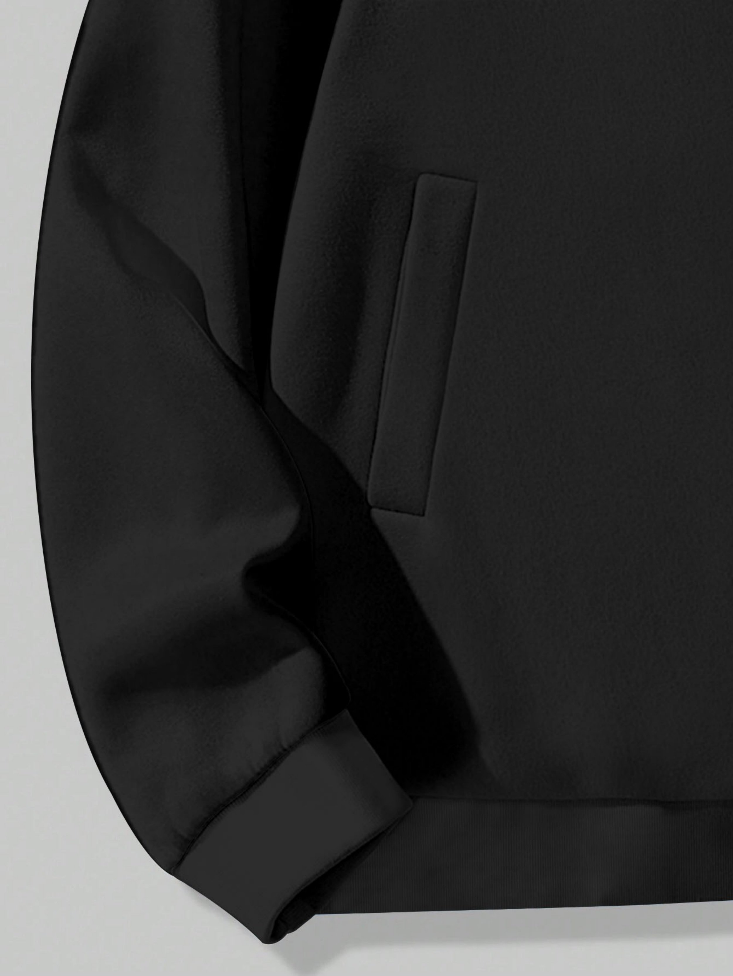 Black Graphic Zip-Up Bomber Jacket