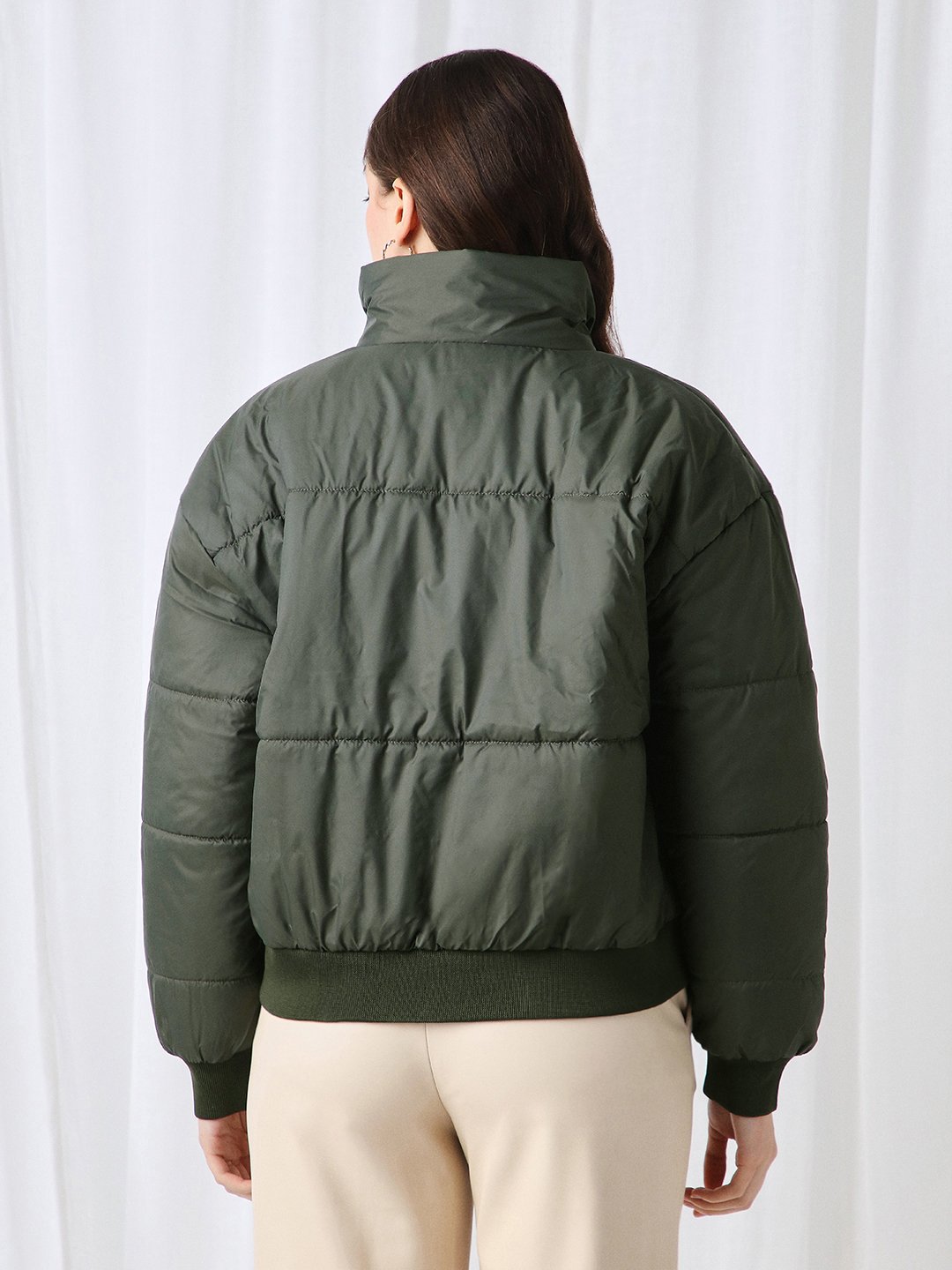 Olive Regular Fit Padded Jacket
