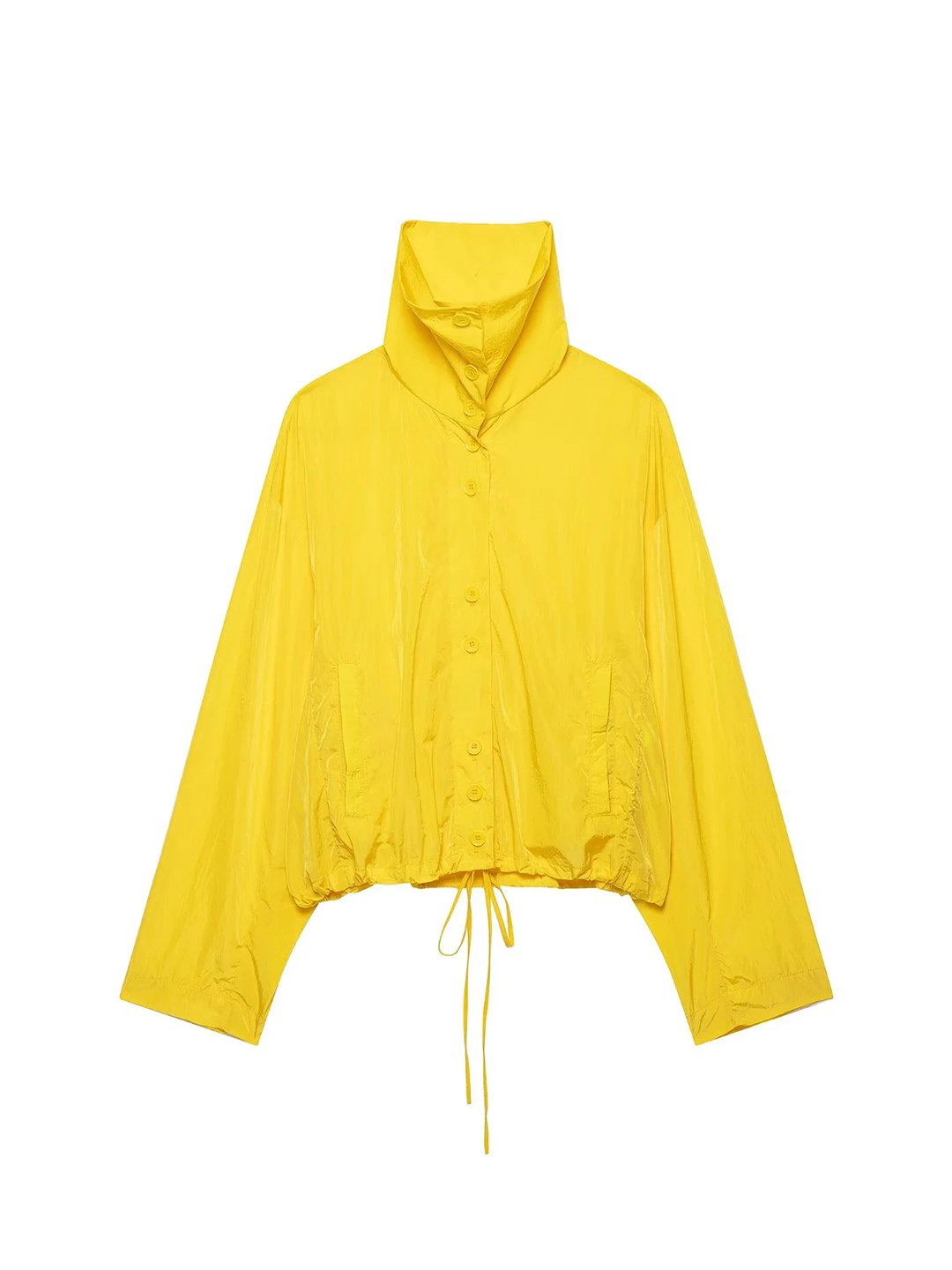 Yellow Solid Regular Windbreaker