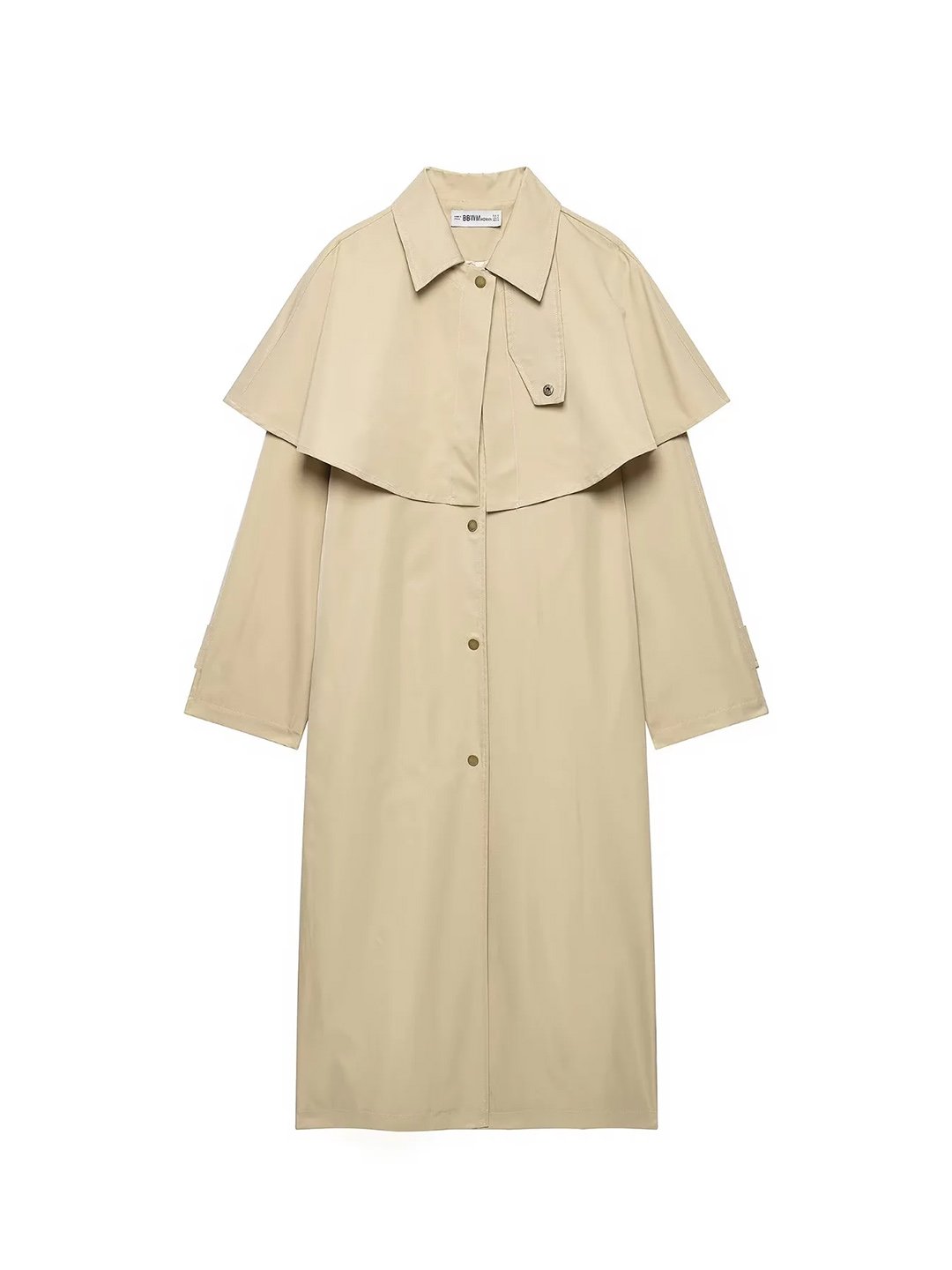Khaki Longline Buttoned Trench Coat