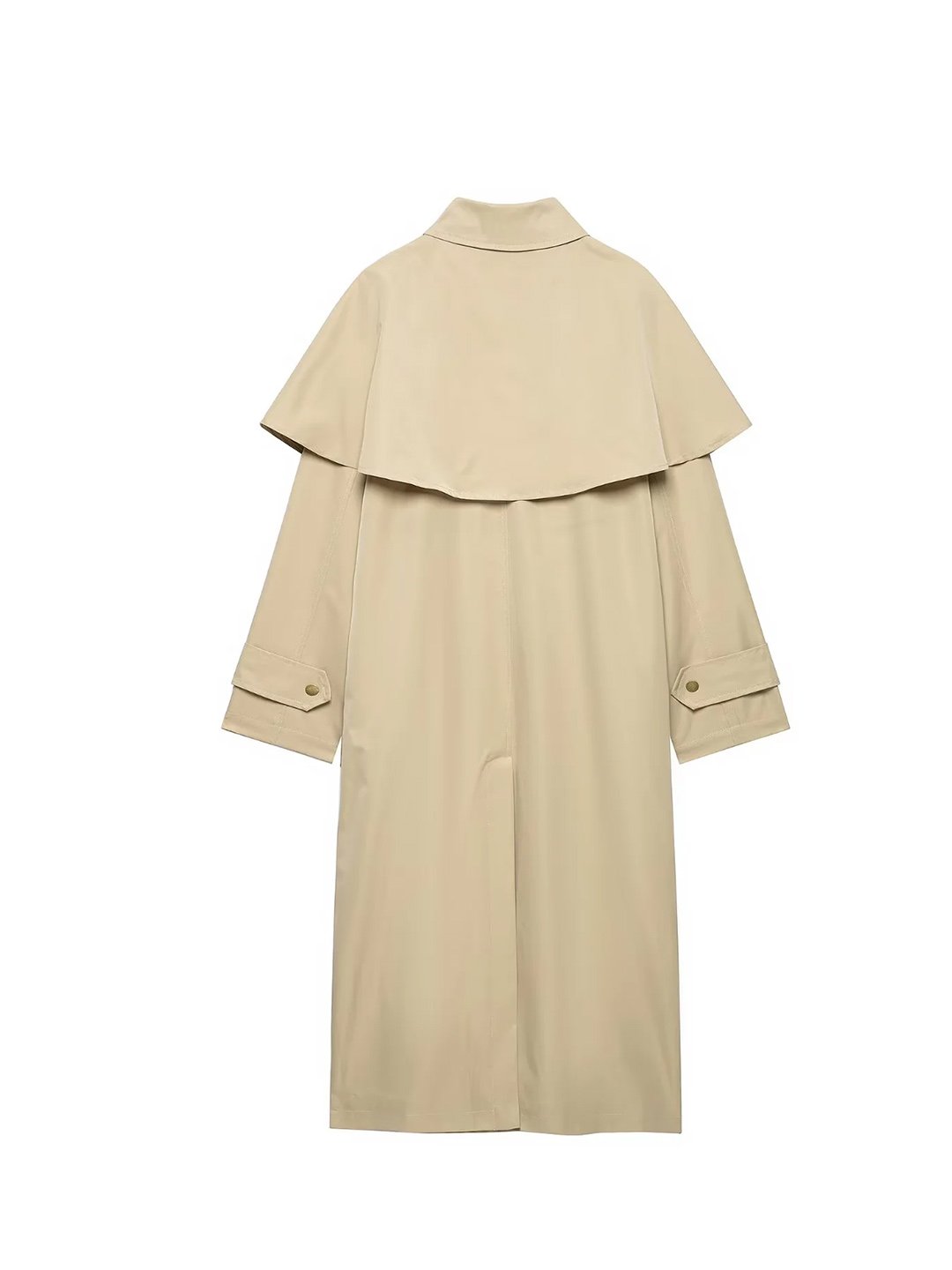 Khaki Longline Buttoned Trench Coat