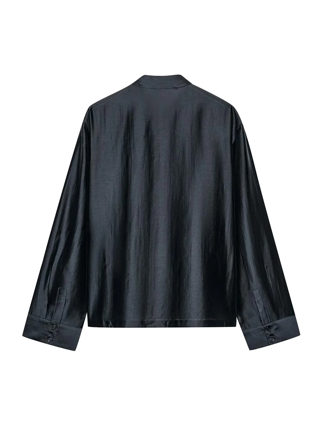 Navy Blue Solid Long Sleeves Regular Shirt