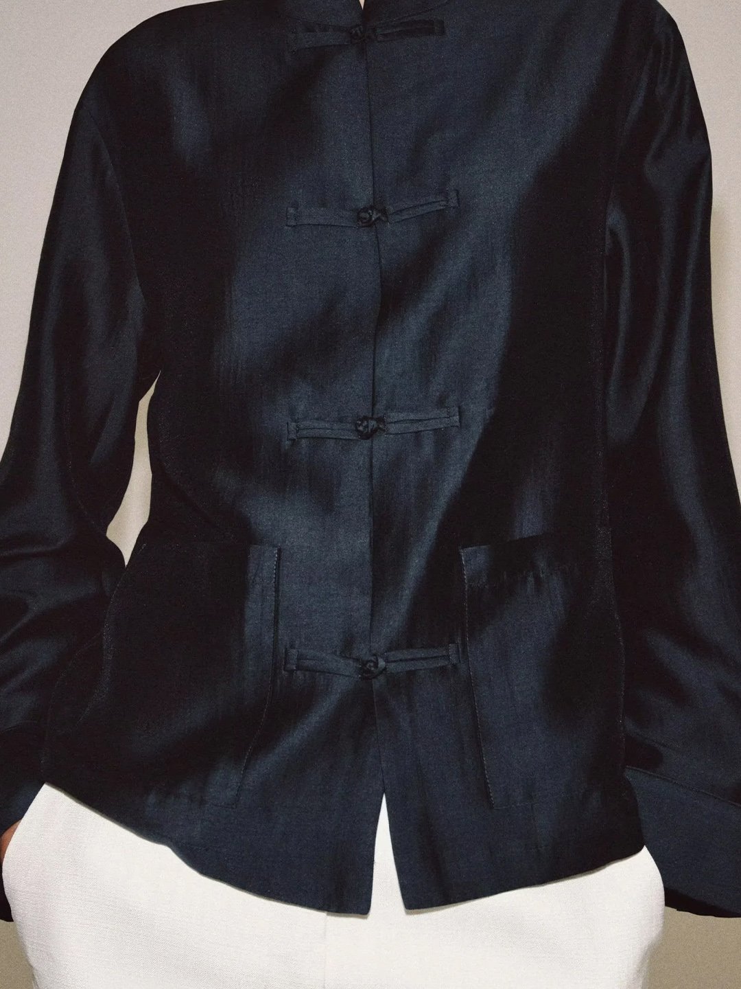 Navy Blue Solid Long Sleeves Regular Shirt