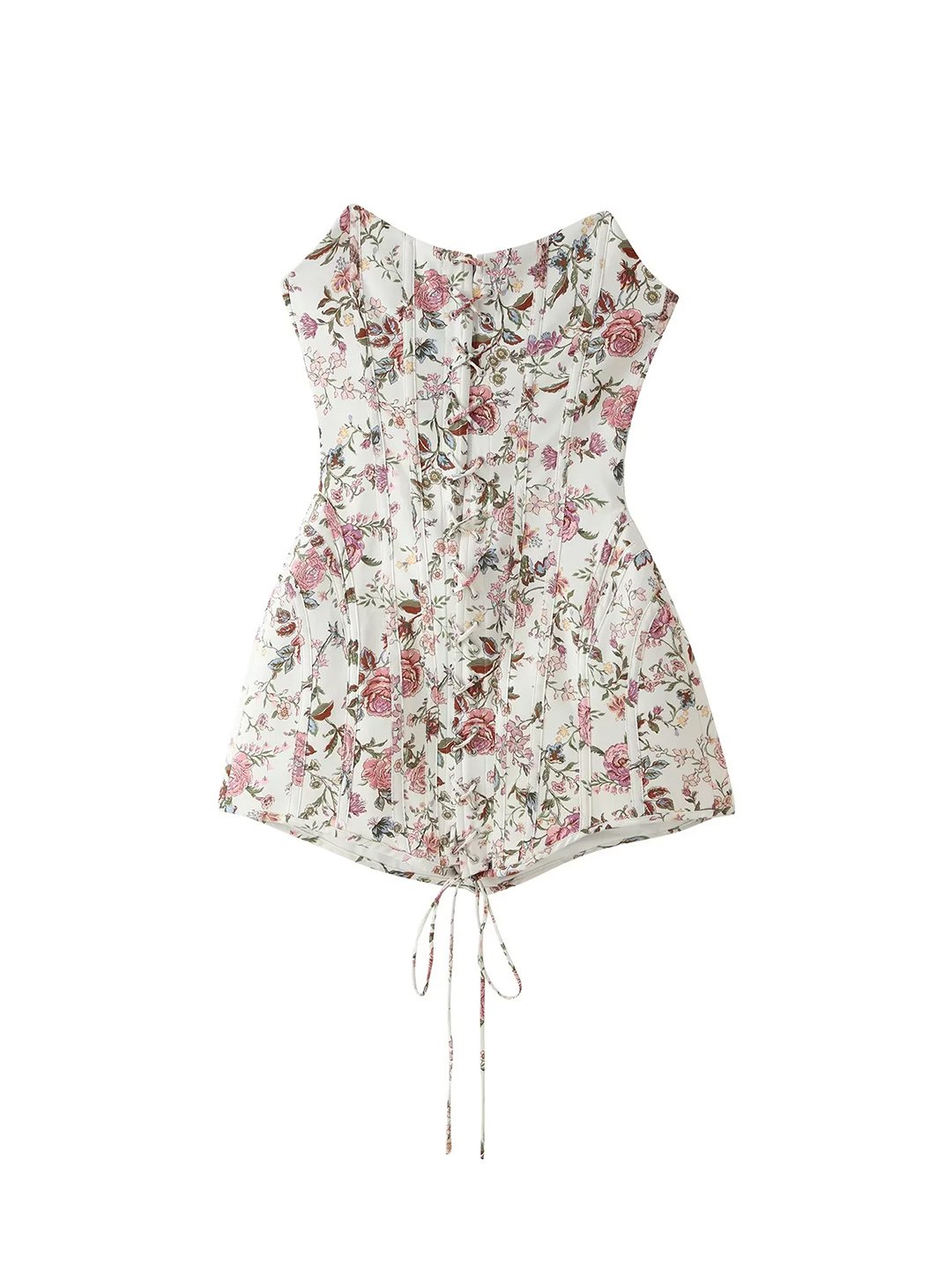 Multi Printed Straight Neck Bodycon Mini Dress