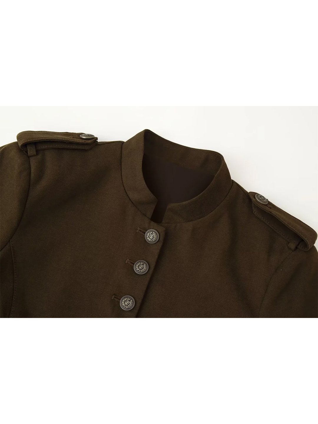 Green Solid Regular Utility Jacket