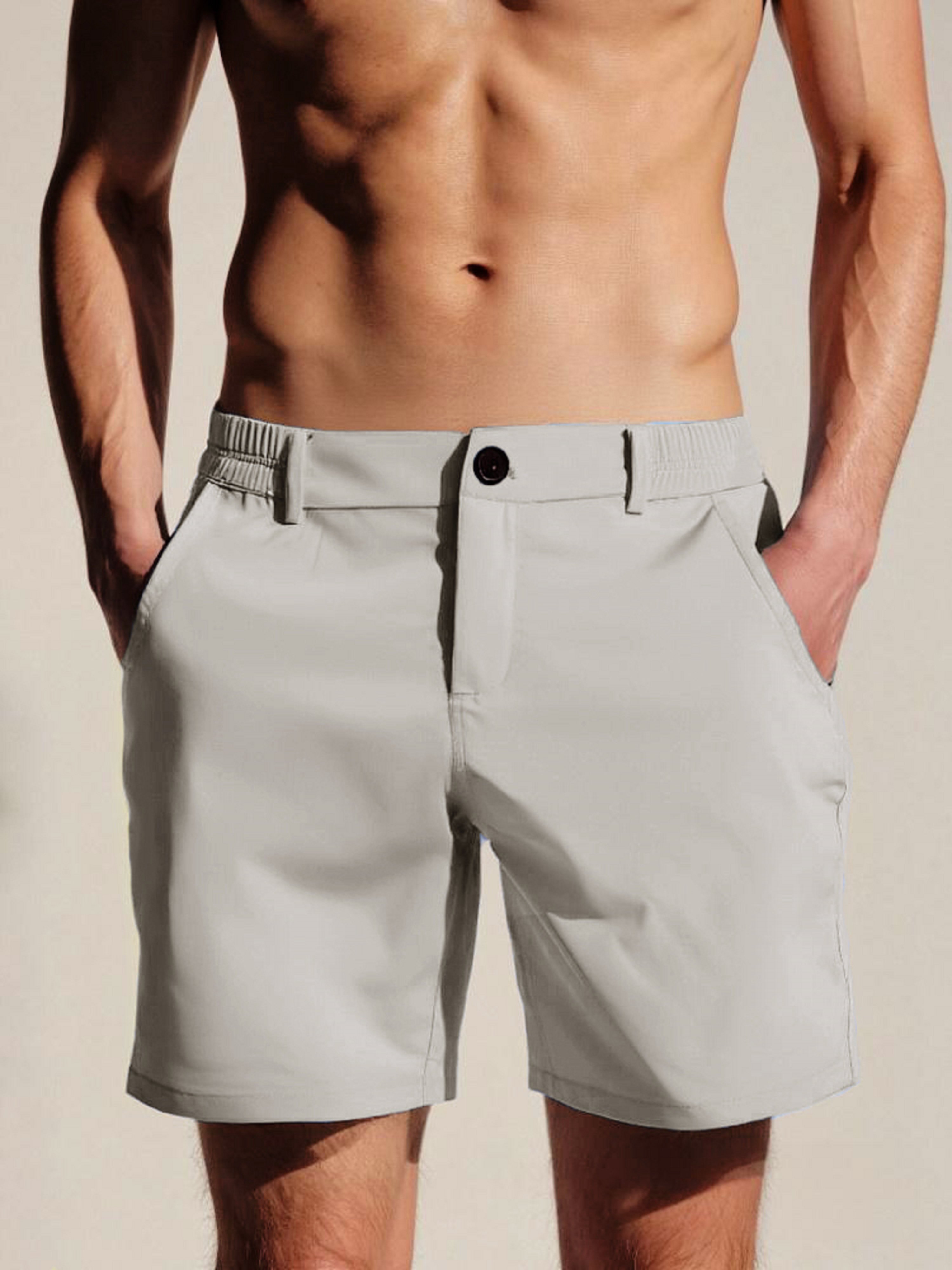 Solid Solid Pocket Detail Casual Shorts