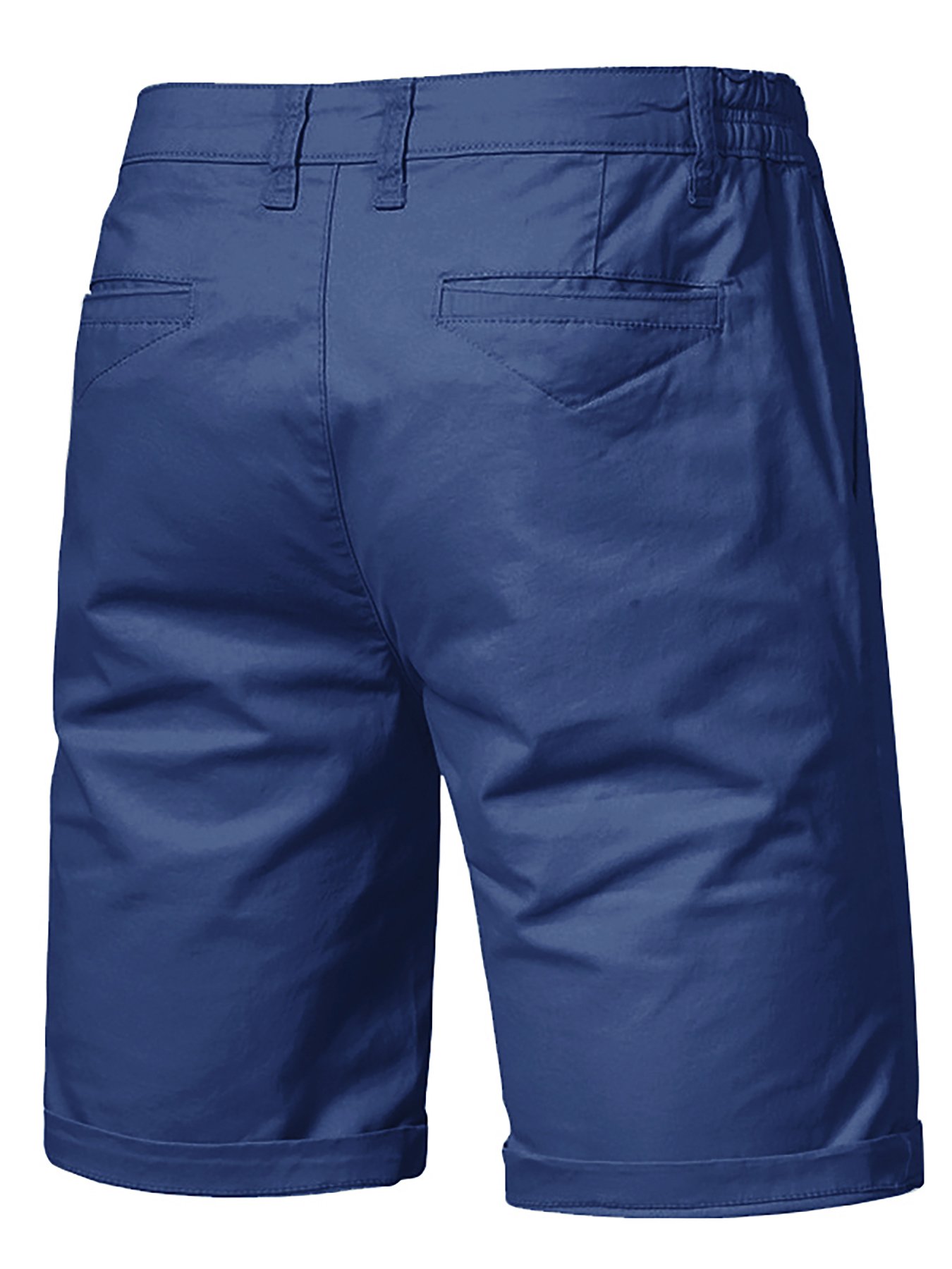 Navy Blue Solid Casual Shorts with Pockets