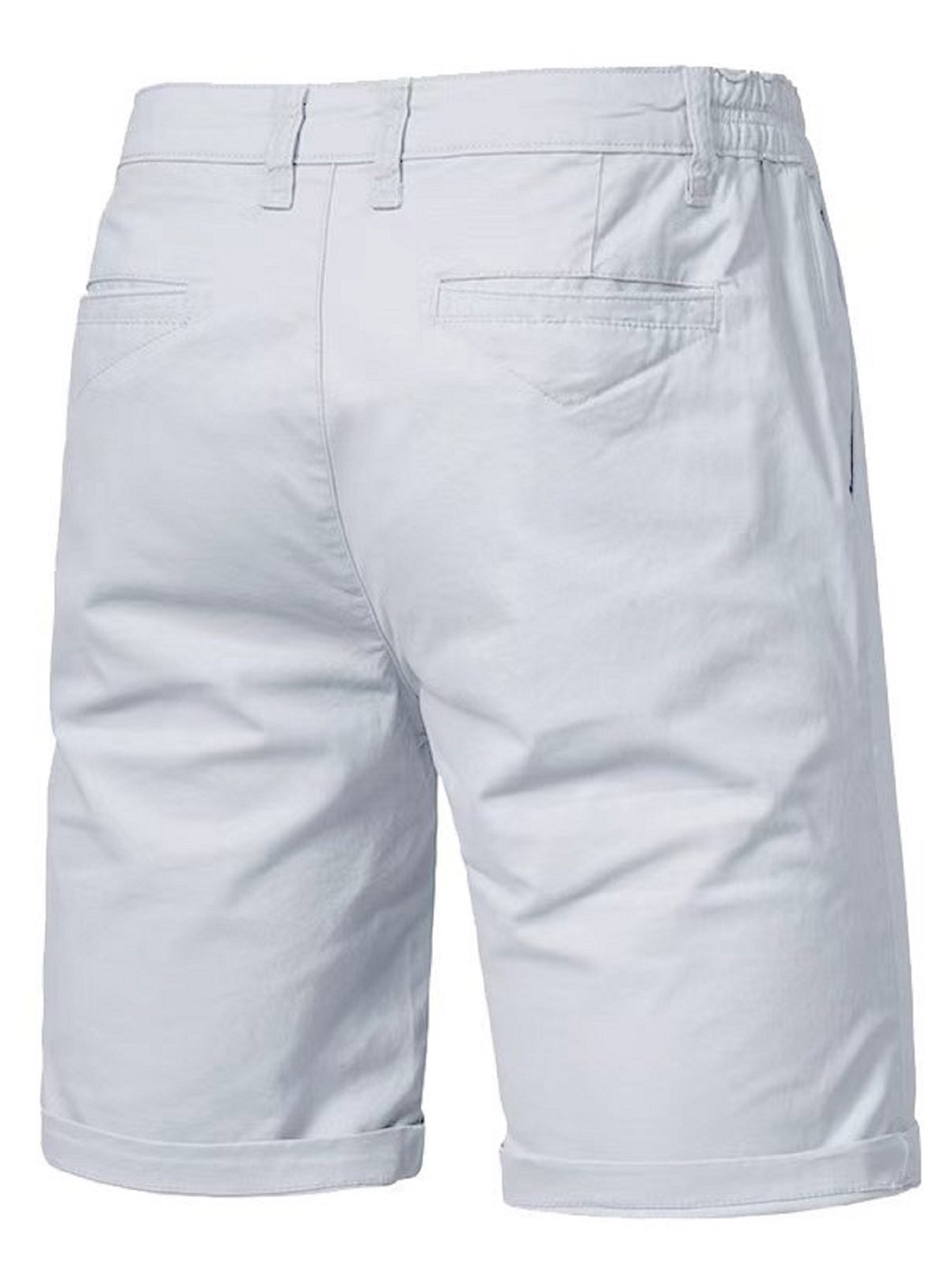 Green Solid Pocket Detail Casual Shorts