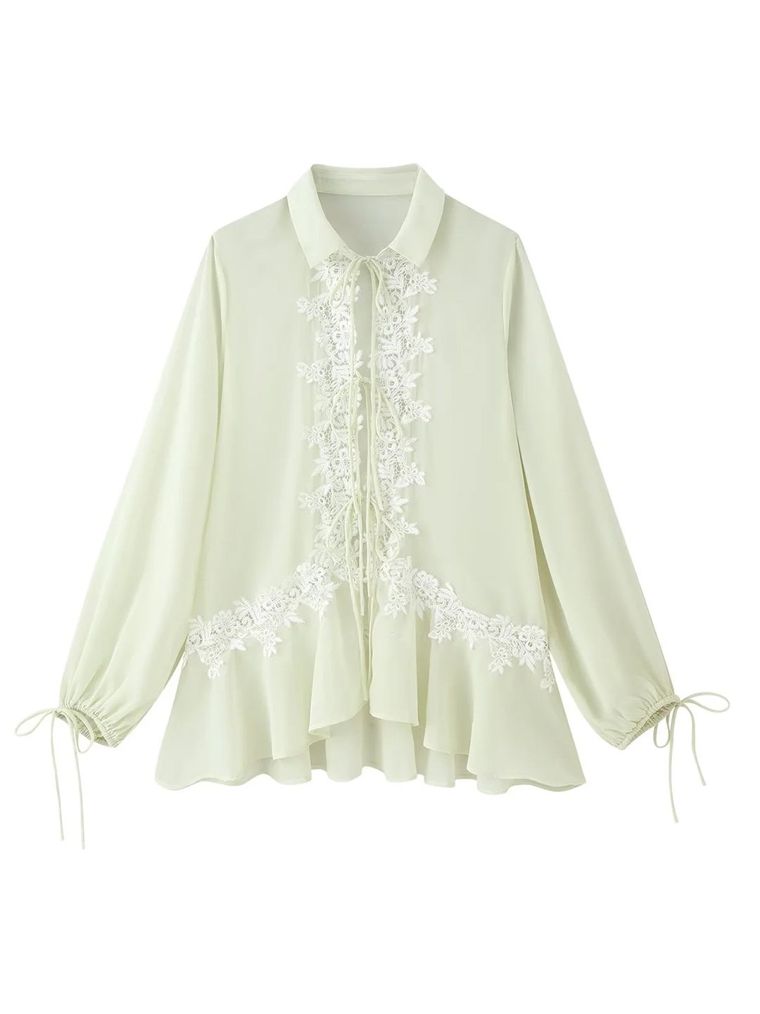Green Embroidered Long Sleeves Regular Shirt