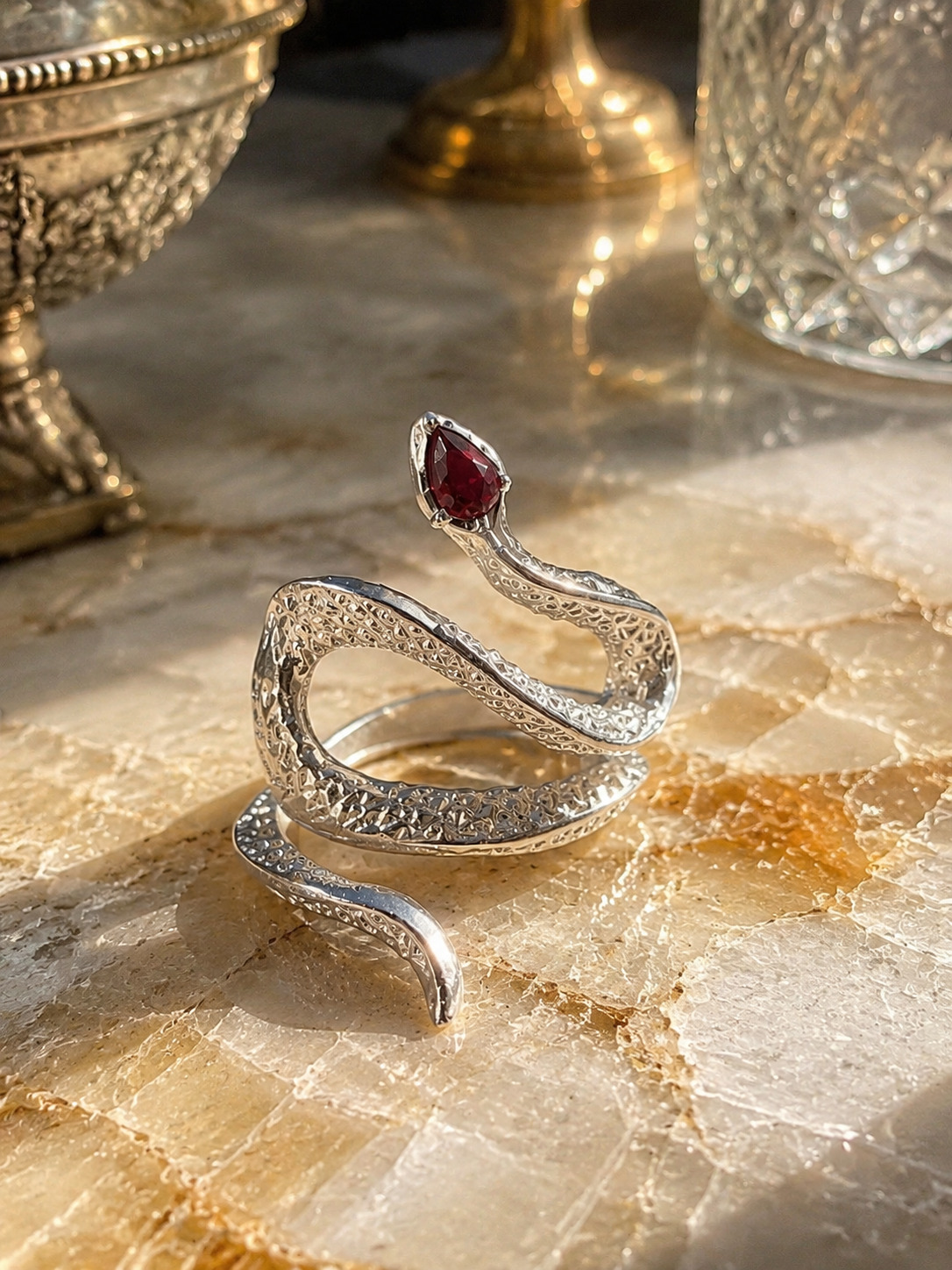 Teardrop Snake Ring