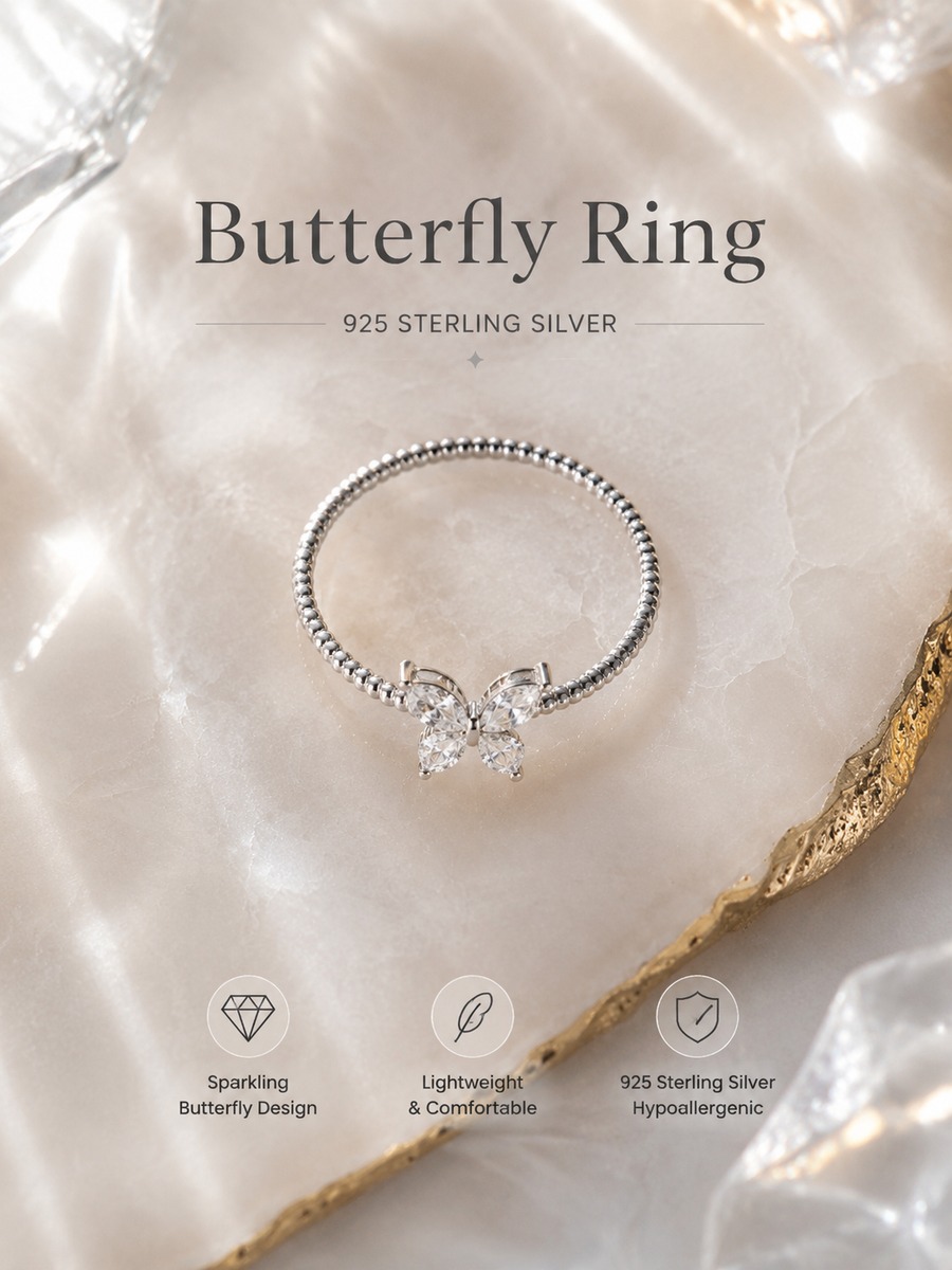 Silver Butterfly Ring