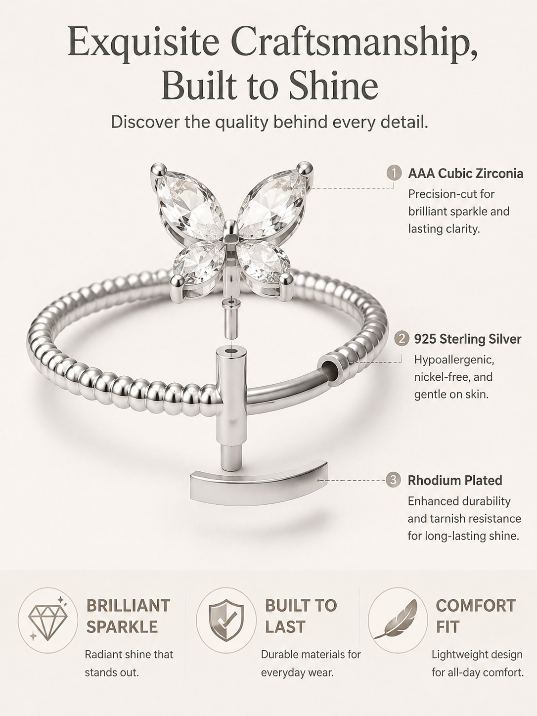 Silver Butterfly Ring