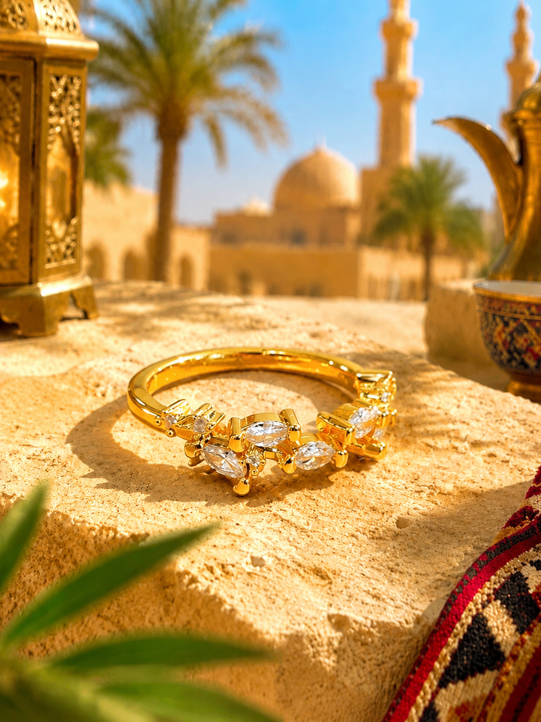 Gold Marquise CZ Ring