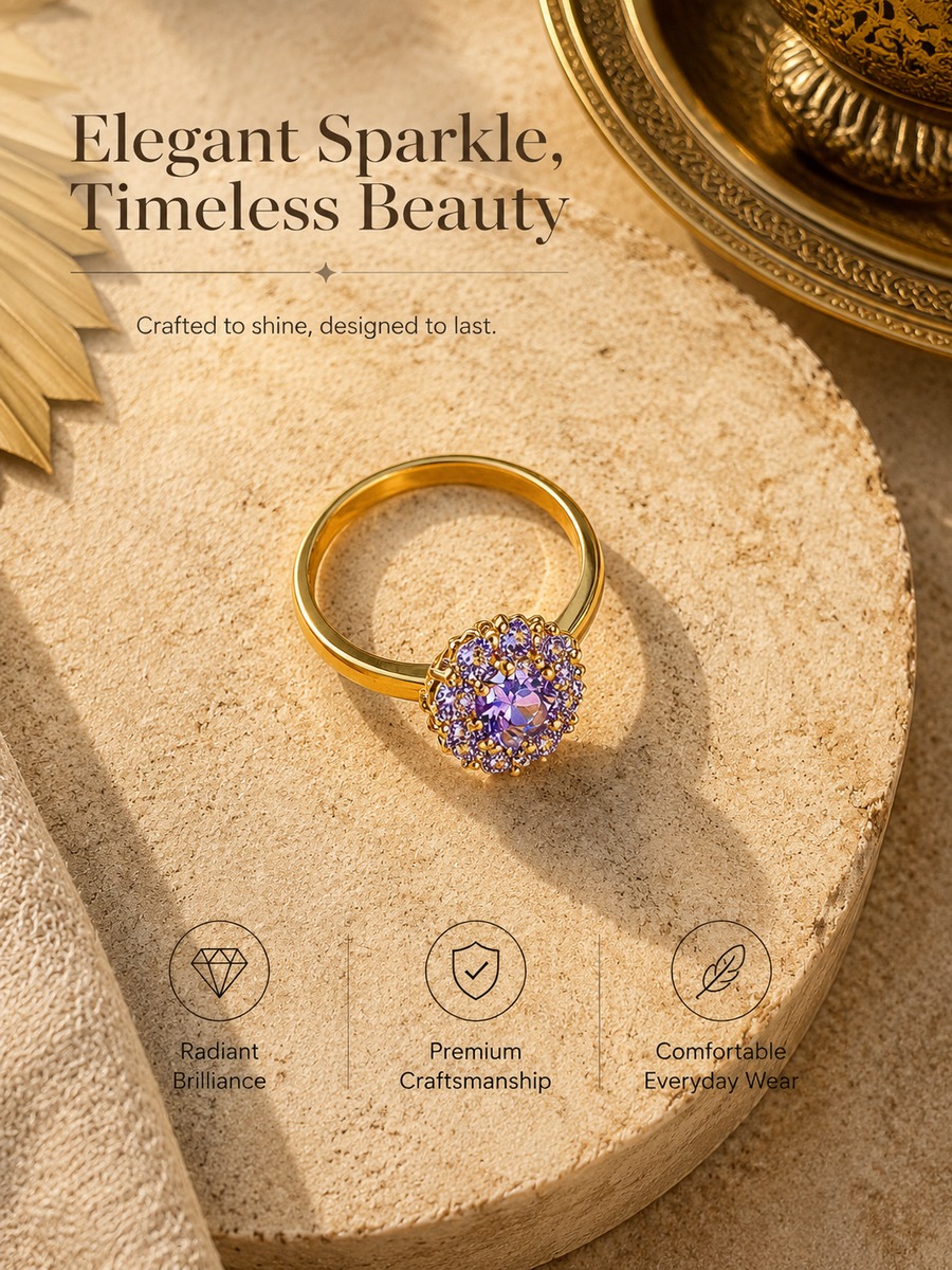 Purple Gemstone Gold Ring