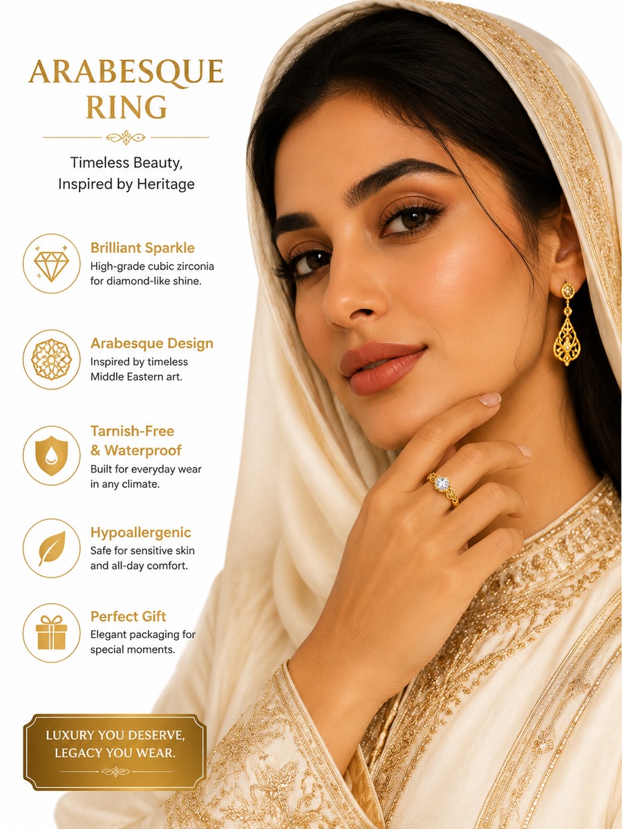 Golden Coin Motif Ring